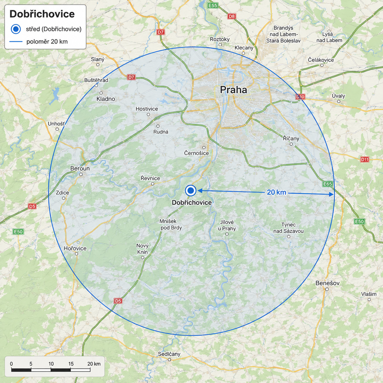 Mapa dojezdu pro soukromé lekce tance u vás doma